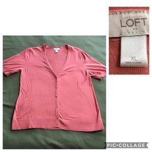 💥Loft coral cardigan XL like new